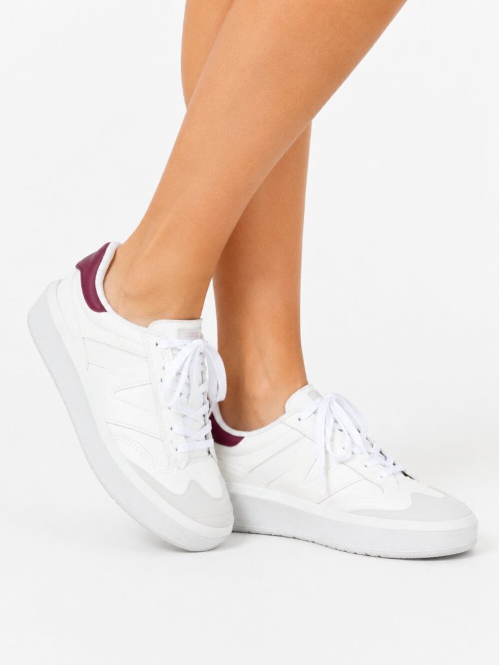 New Balance CT302 Sneakers Women's Size 9 White Burgundy Platform Casual Shoes